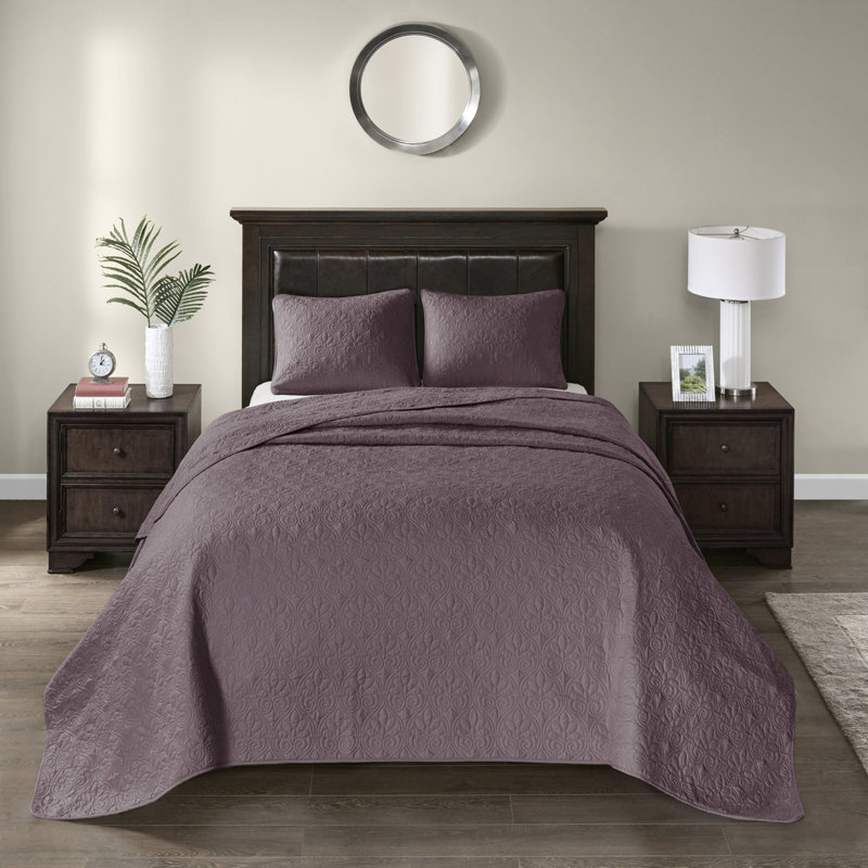 Couvre-lit réversible mauve très grand - avec un design attrayant surdimensionné pour une couverture de matelas supérieure.