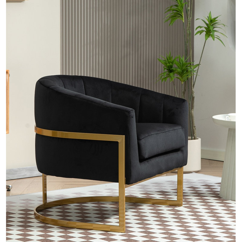 Fauteuil en velours doré, Noir
