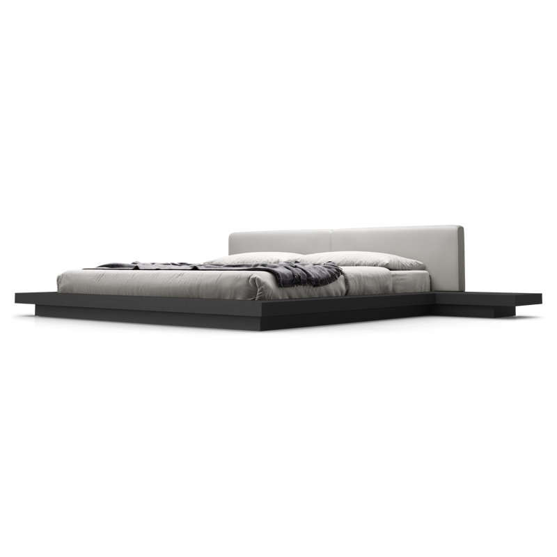 Upholstered Bed, Queen, Wenge/Pearl Gray Fabric