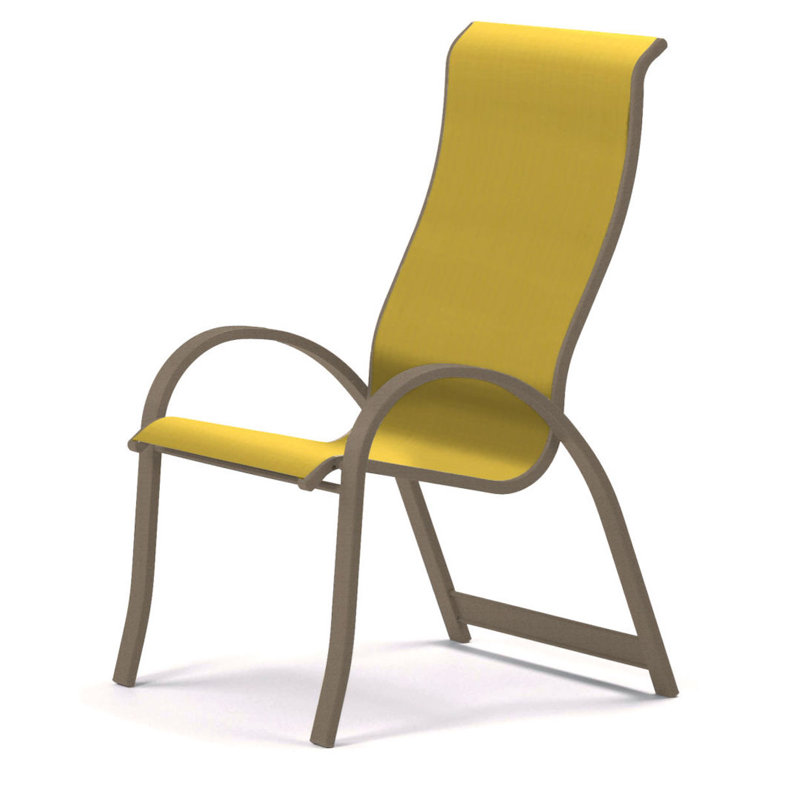 Chaise de patio empilable Hirotaka Supreme, Jaune 43D, Noir texturé