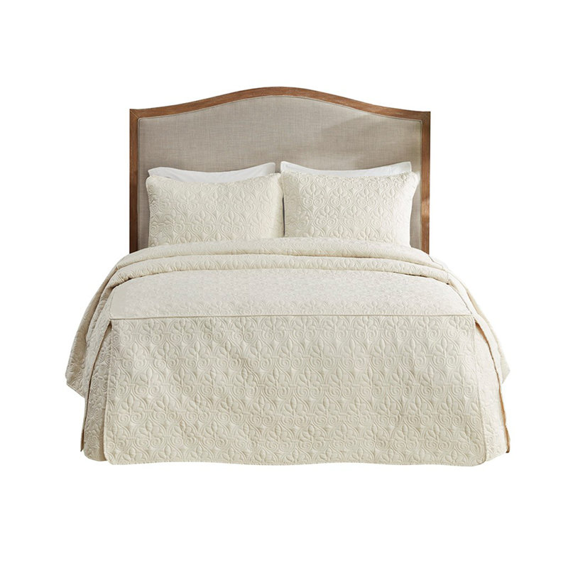 Sandy Bedding, Courtepointe grande + 2 taies décoratives, Crème