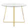 Beres Round Glass Top Metal Base Dining Table