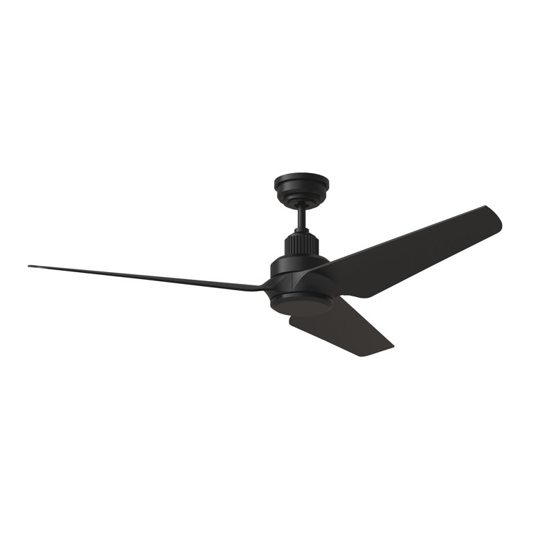 Smart LED Downrod Ceiling Fan, Midnight Black