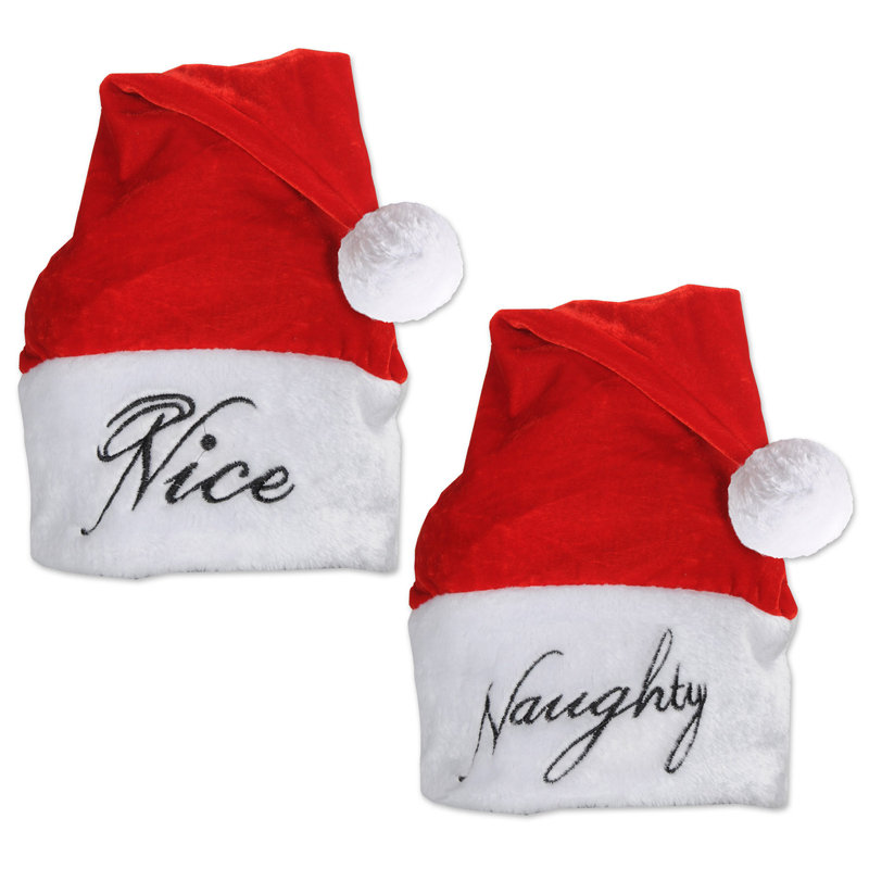 Noël en peluche, vilain / joli chapeau de père Noël