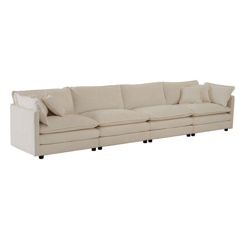 Free Combination Modular Sofa Couch, 33' H x 146.5' W x 35' D, Beige