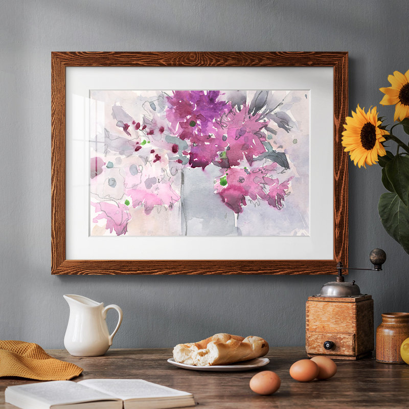 Cadre floral I, impression sur papier, H 18 po x l 26 po x P 1,5 po, Érable