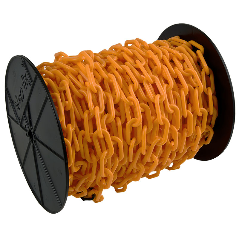 Enrouleur de chaîne en plastique, H 1,44 po x l 2400 po x P 0,21 po, Orange sécurité