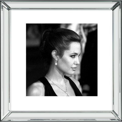 Angelina Jolie''s Side Profile Posing - Print on Wood