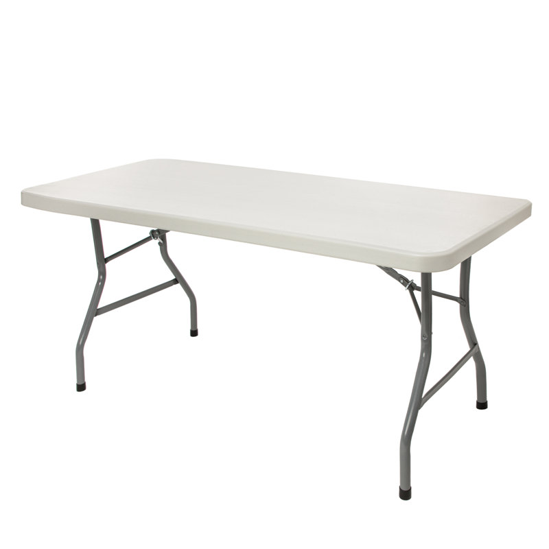 Heavy Duty Plastic Rectangular Portable Banquet Table, 29.5" H x 60" L x 30" D, Speckled Gray