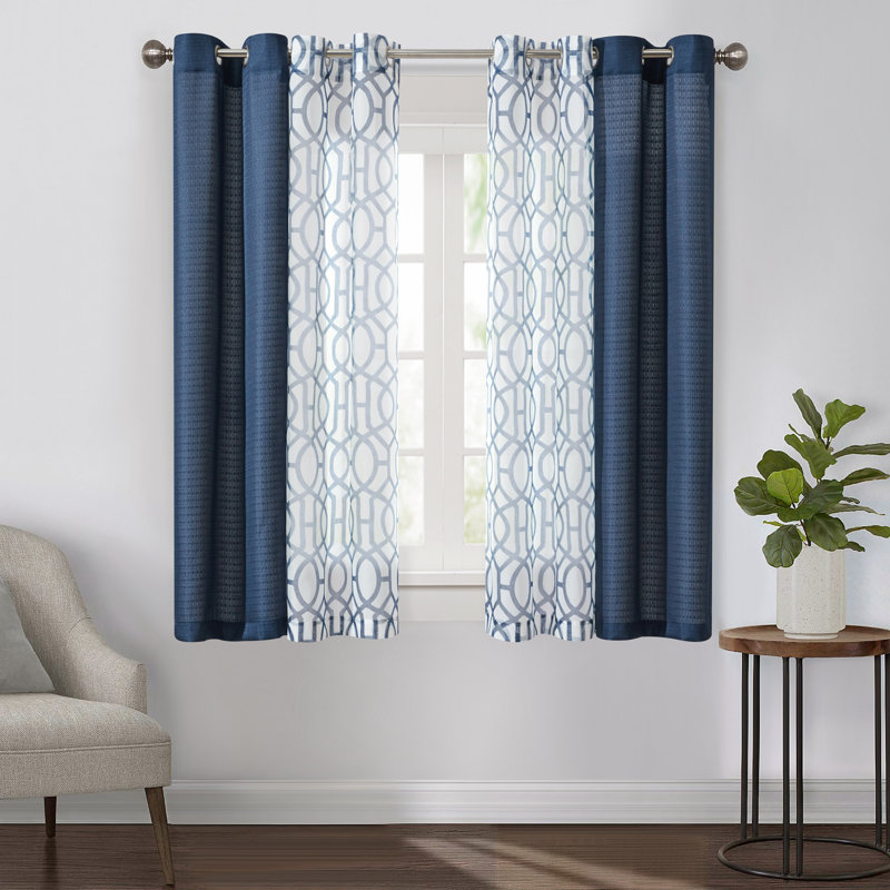 Semi Sheer Curtain, Blue