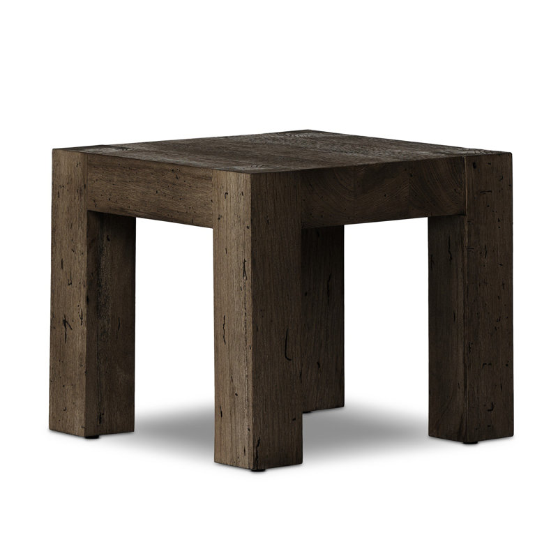 Abaso End Table, Ebony Rustic Wormwood