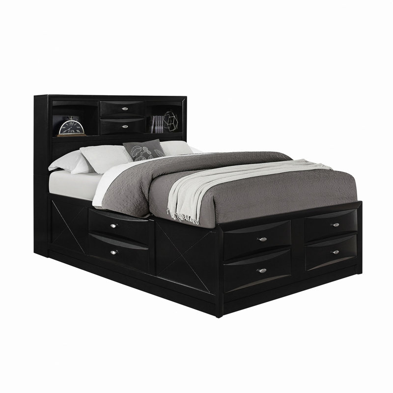 Louis Phillipe Storage Bed, Black, Queen