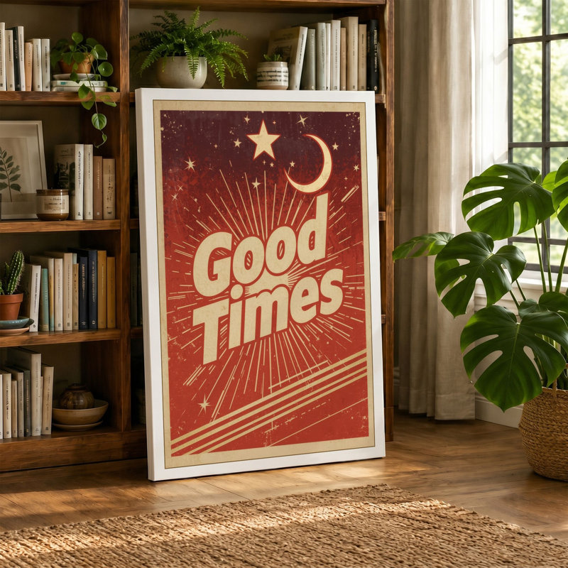Good Times Art Deco - Wrapped Canvas, 30x20 - 76.2 x 50.8 cm, Sage Border
