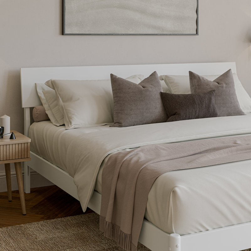  Bradford Wood Adjustable Panel Headboard, White, King