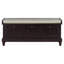 Banc à chaussures classique avec coussin et trois tiroirs, banc d'entrée cannelé avec rangement