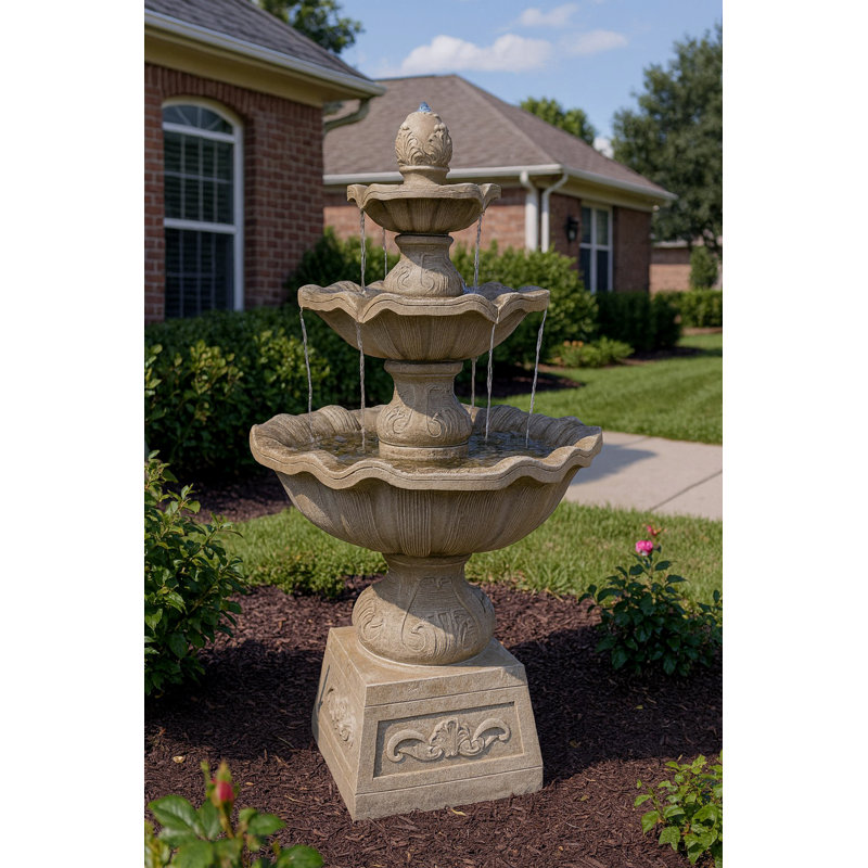 TruCast Regency Tiered Fountain, Forest Brown