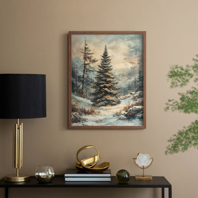 «Christmas Holiday» DCXXXV, reproduction d'art encadrée - bois massif