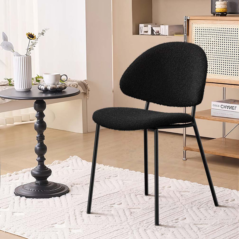 Ensemble de chaises de salle à manger rembourrées avec dossier Boucle, Noir