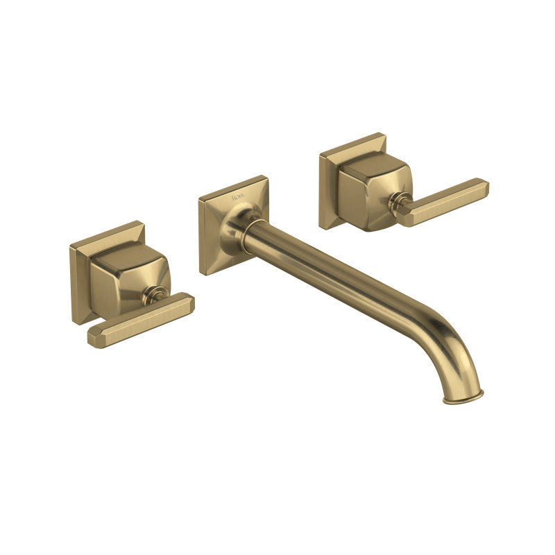 Apothecary Wall Mount Lavatory Faucet Trim, Lever, Antique Gold
