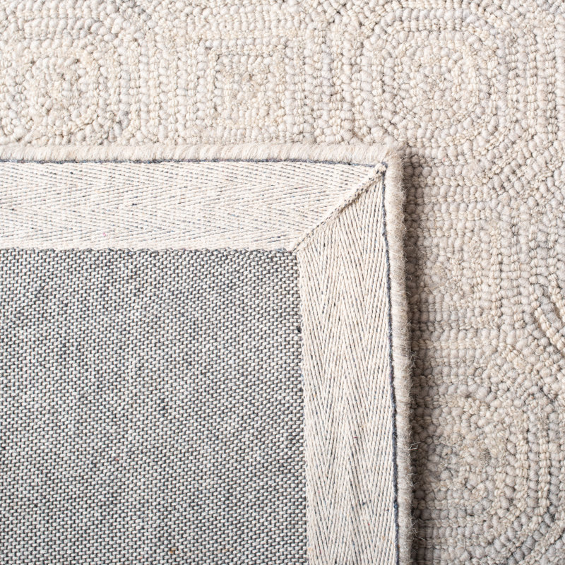 Geraint Hand Tufted Wool And Cotton With Latex Geometric Rug, Round 5'