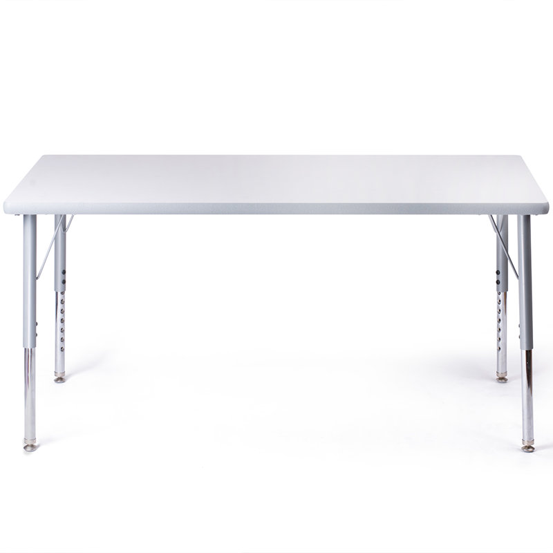 Table d'activités - Pieds noirs réglables, Gris, H 24 po x l 24 po x P 48 po