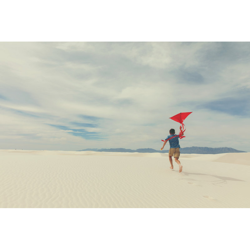 Young Boy Runs With Kite by RichVintage - No Frame Art Prints on Canvas, 51cm H x 76cm W