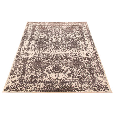 Tapis unique et héritage crème, gris 5 pi 7 po x 8 pi 10 po