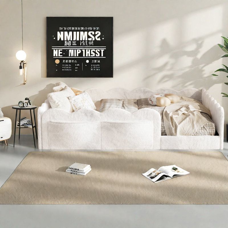 Lits doubles sécuritaires avec rangement, lit de plancher moderne en bois aggloméré pour enfants