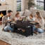 Table basse convertible de 40 po avec plateau relevable - Table basse multifonctionnelle 3 en 1 avec tiroirs et compartiment caché, convertible en table de salle à manger pour le salon-2076587556-2076587579-2076587582