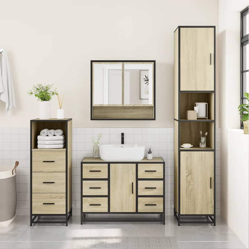 Shalma Bathroom Furniture Suite, Rustric Brown