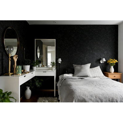 Removable Self-Adhesive Wallpaper Roll, Peel And Stick Waterproof Vinyl Contact Paper For Walls, Furniture, And Cabinets, Black