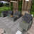 8-Pieces Outdoor Wicker Round Sofa Set, Half-Moon Sectional Sets All Weather, Curved Sofa Set With Rectangular Coffee Table-1261100217