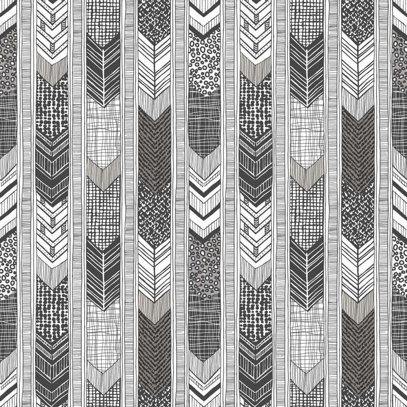 Arrow 10m x 53cm Matte Wallpaper Roll, Black/Grey