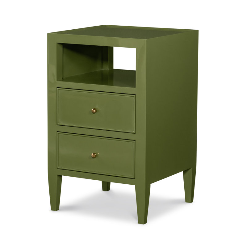 Aster Bedside Table, 29.25" H x 18" W x 18" D, Moss, Square