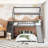 Twin Over Twin Bunk Bed With Two Drawers And Slide, House Bed With Slide, White-955831747