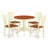 3 Piece Dining Table Set for Small Spaces Contains a Round Kitchen Table with Pedestal and 2 Kitchen Dining Chairs, 36x36 Inch, Linen White-2064909667-2064909671-2064909673