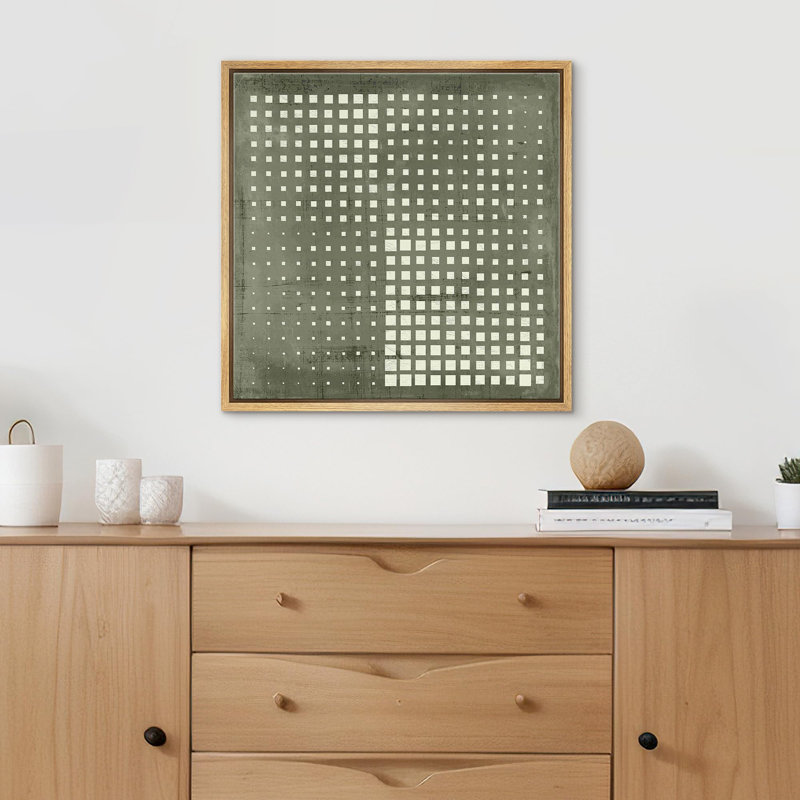 «Abstract Grayscale Dot Matrix», reproduction d'art sur toile encadrée, H 24 po x l 24 po x P 1,5 po, Naturel