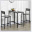 Ensemble de 3 tables de bar et chaises, ensemble de table de salle à manger industriel pour 2 personnes, table de cuisine à hauteur de comptoir