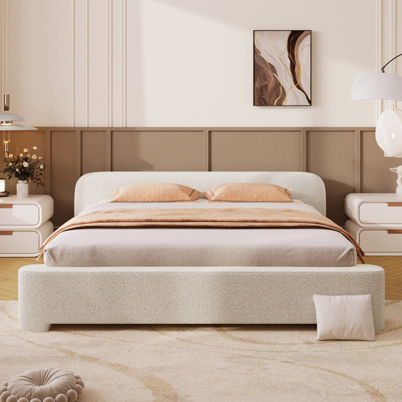 Lit tapissier avec tête de lit Cozy, Double