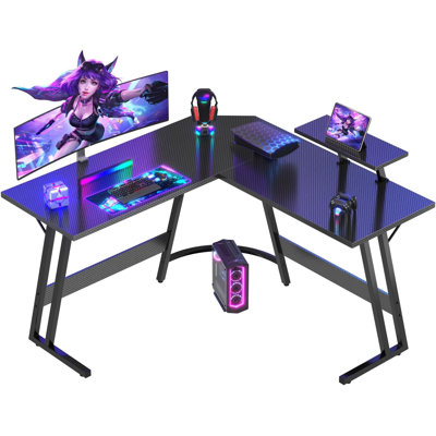 L-Shaped Metal Base Computer Desk