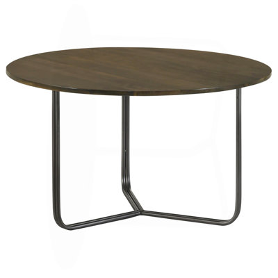 Natural And Gunmetal Top Accent Table
