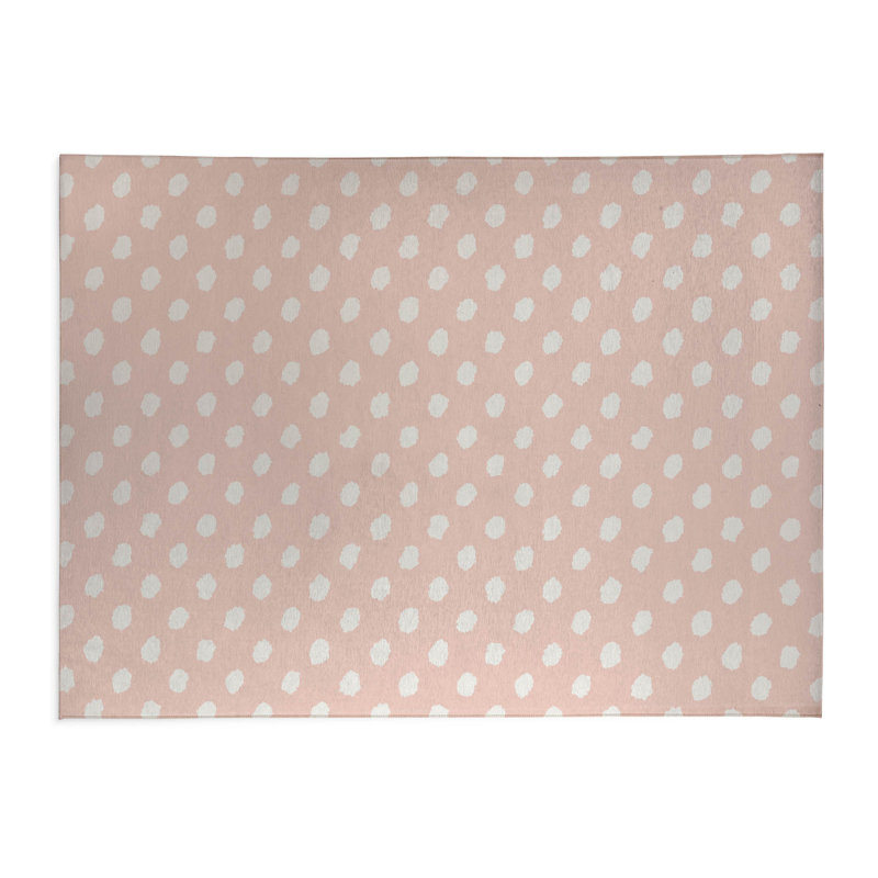 Grunge Dot Kids Play Mat, Rectangle 5' x 7', Pink