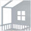 Structure de lit en forme de L avec tiroirs House, design ludique et amplement de rangement pour les chambres d'enfants-978515855