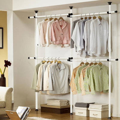 Aatika Adjustable Telescopic Clothing Rail Double