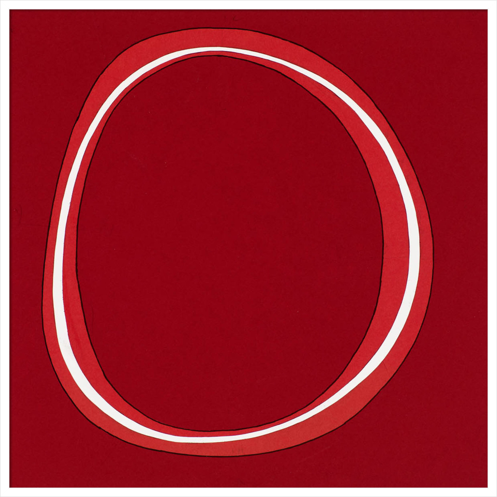 Red Circle by Alex Dunn, White, 41" H x 41" W