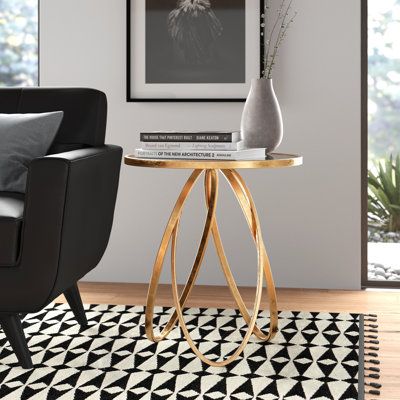 Grassingt Mirrored Glass Top End Table