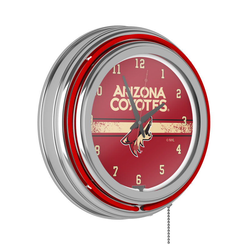 Arizona Coyotes Logo Retro Neon Wall Clock