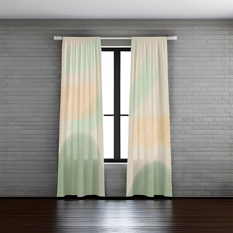 Paire de rideaux semi-transparents en polyester Annease, L 20 po x L 61 po