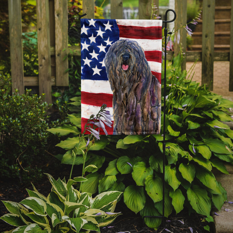 Double Sided 15'' H x 11'' W Polyester Independence Day Garden Flag, Bergamasco Sheepdog