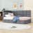 Twin Upholstered Daybed with 2 Drawers and Charging Station and LED-654284280